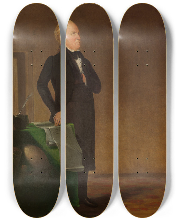 Triptych art skateboard deck of George Catlin William Clark by George Catlin (1796-1872)