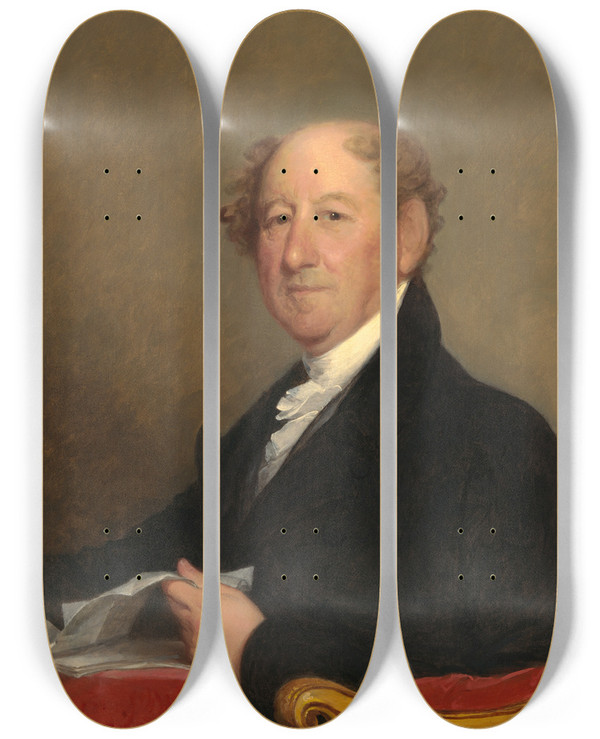 Triptych art skateboard deck of Gilbert Stuart Rufus King by Gilbert Stuart (1755-1828)