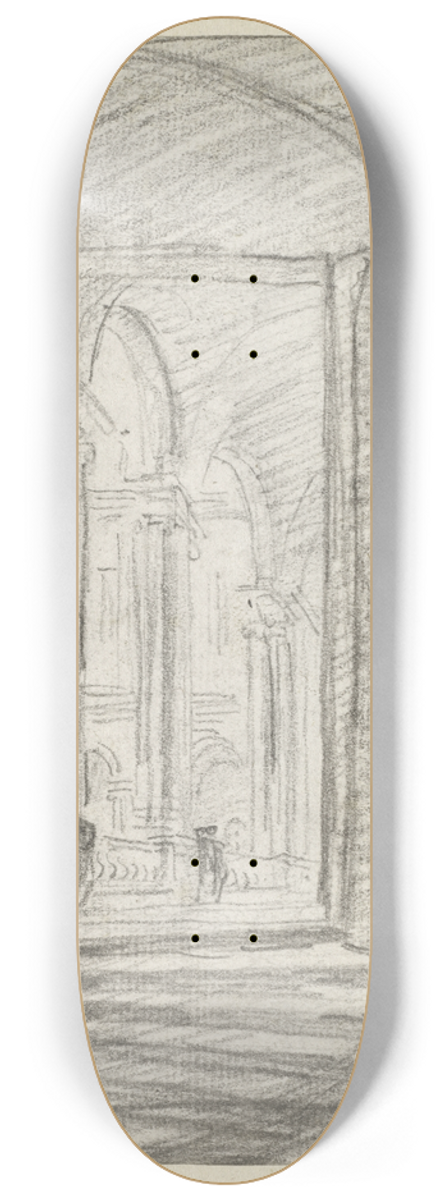 Hubert Robert - Interior of a Roman Palace 8.25 inch art skate deck