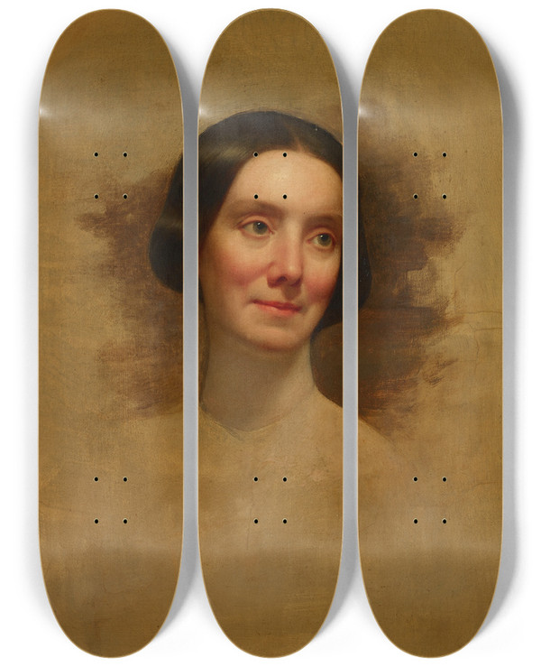 Triptych art skateboard deck of Thomas Sully Blanche Sully by Thomas Sully (1783-1872)