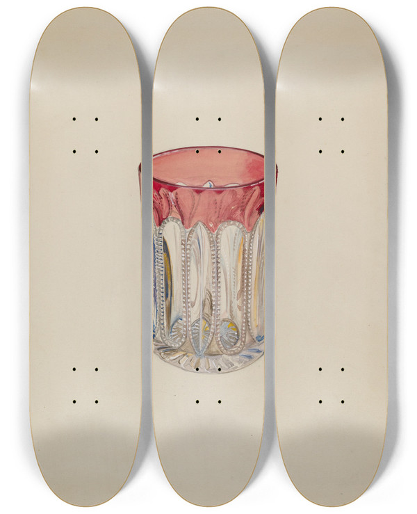 Triptych art skateboard deck of Ralph Atkinson Tumbler_3 by Ralph Atkinson (20-)