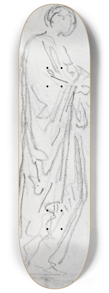 Hubert Robert - Statue of a Roman Woman (Female Deity) Seen from the Side (verso) 8.25 inch art skate deck