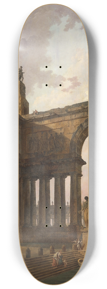 Hubert Robert - The Landing Place 8.25 inch art skate deck