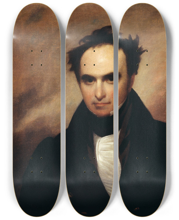 Triptych art skateboard deck of Francis Alexander Daniel Webster_1 by Francis Alexander (1800-1880)
