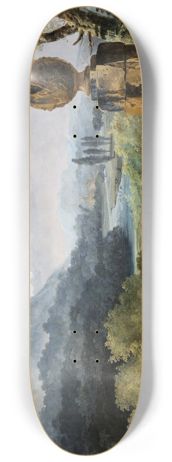 Hubert Robert - Washerwoman In A Landscape 8.25 inch art skate deck