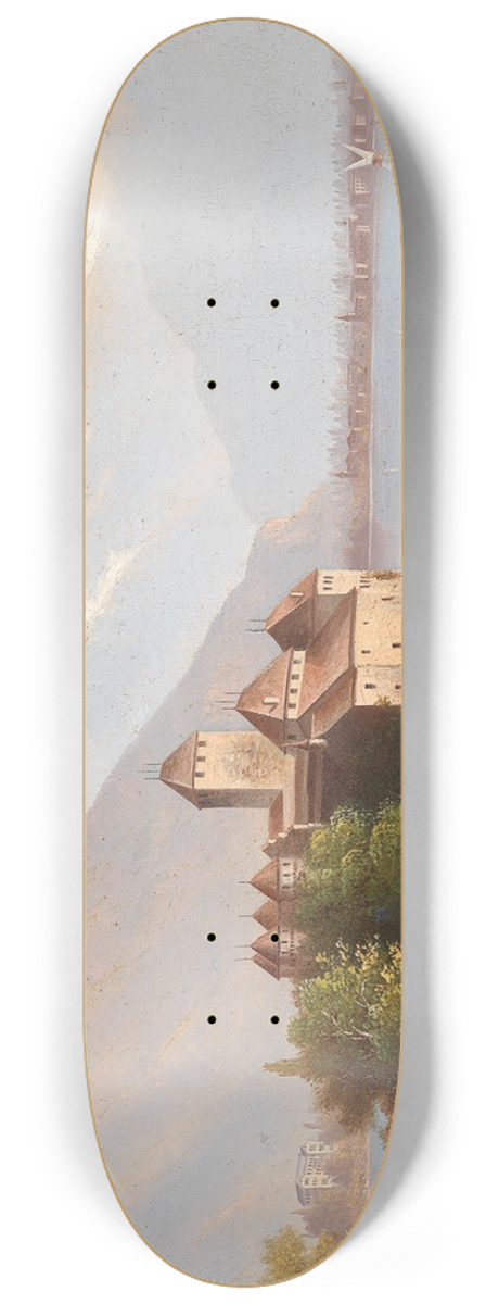 Hubert Sattler - Blick auf Schloss Chillon am Genfer See 8.25 inch art skate deck