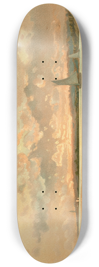 Alfred Thompson Bricher - Sunset, Shinnecock Bay 8.25 inch art skate deck