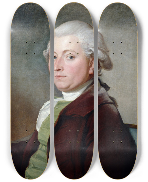 Triptych art skateboard deck of Charles Grignion The Younger Thomas Haines by Charles Grignion The Younger (1754-1804)
