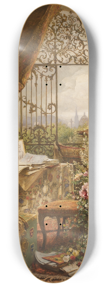 Hugo Charlemont - Stillleben Mit Bste Des Kronprinzen Rudolf 8.25 inch art skate deck