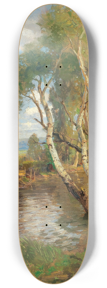 Hugo Darnaut - Birches by a mountain creek 8.25 inch art skate deck