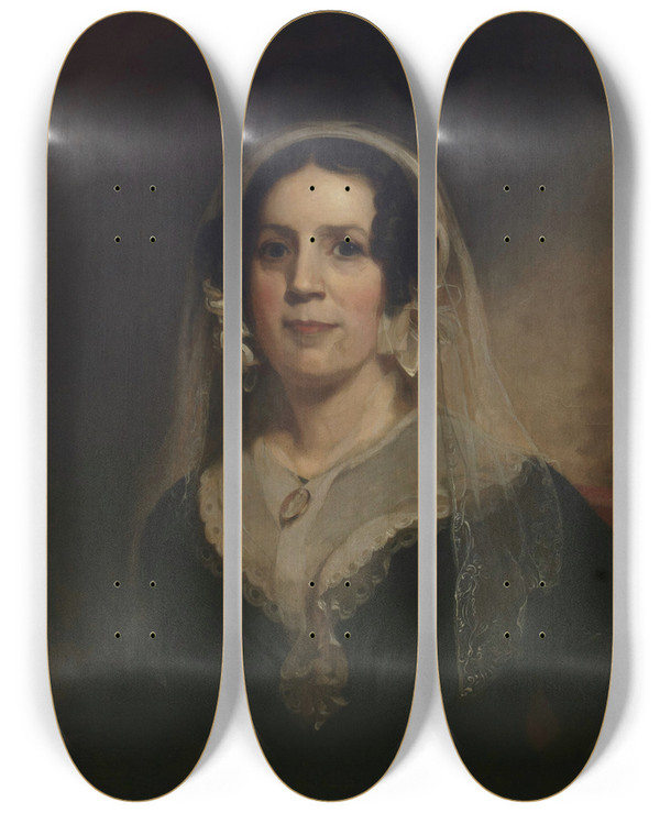 Triptych art skateboard deck of Thomas Sully Catherine Fuller Potter Mrs John Potter by Thomas Sully (1783-1872)