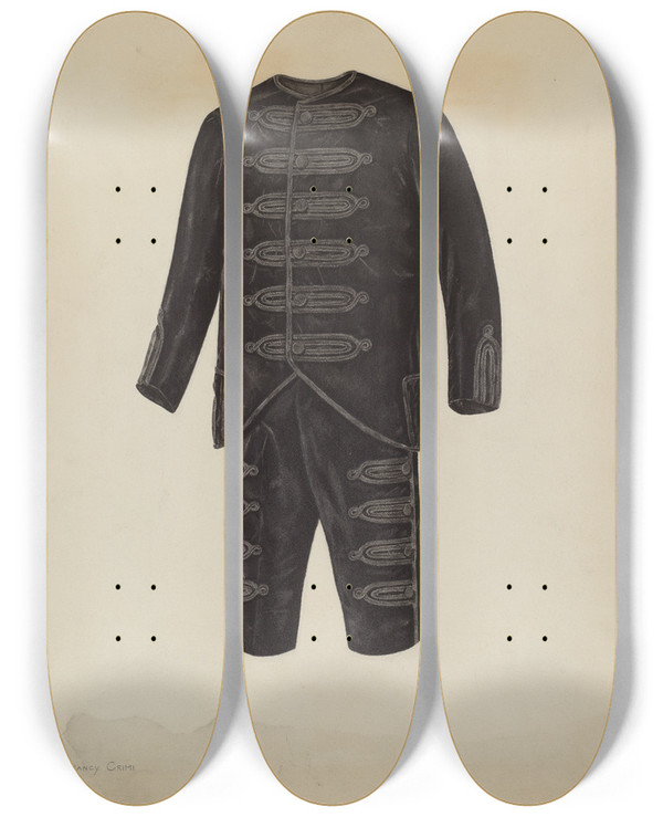 Triptych art skateboard deck of Nancy Crimi Boys Suit_6 by Nancy Crimi (20-)