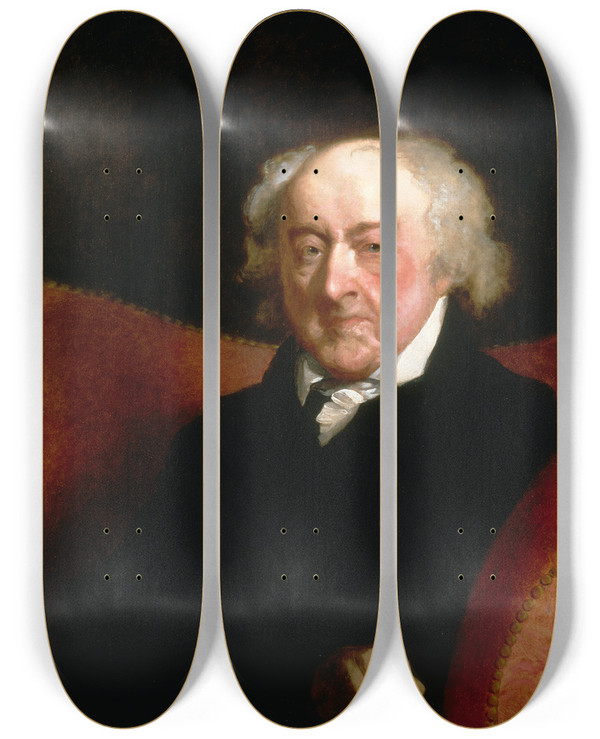 Triptych art skateboard deck of Gilbert Stuart John Adams_2 by Gilbert Stuart (1755-1828)