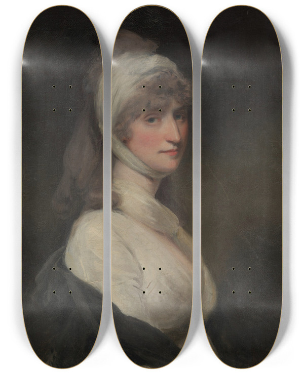 Triptych art skateboard deck of John Hoppner Mrs Thomas Pechell Charlotte Clavering Died 1841 by John Hoppner (1758-1810)
