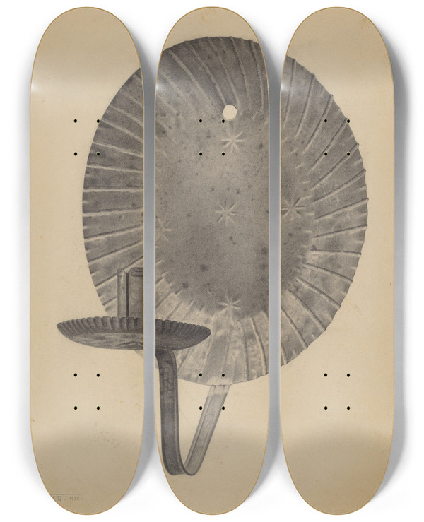 Triptych art skateboard deck of Amelia Tuccio Sconce_1 by Amelia Tuccio (20-)