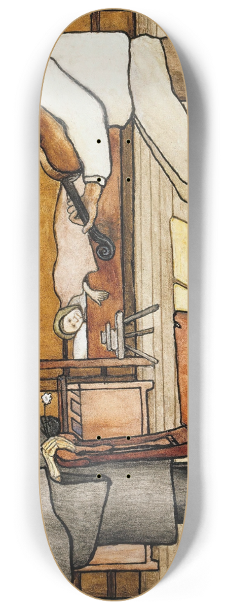 Hugo Simberg - Death Listens 8.25 inch art skate deck
