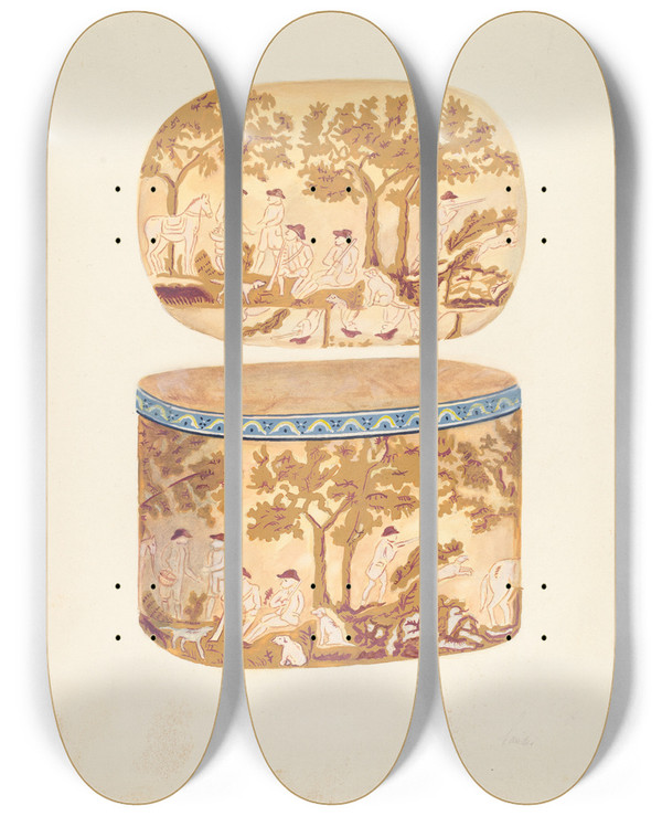 Triptych art skateboard deck of American 20Th Century Bandbox_2 by American 20Th Century