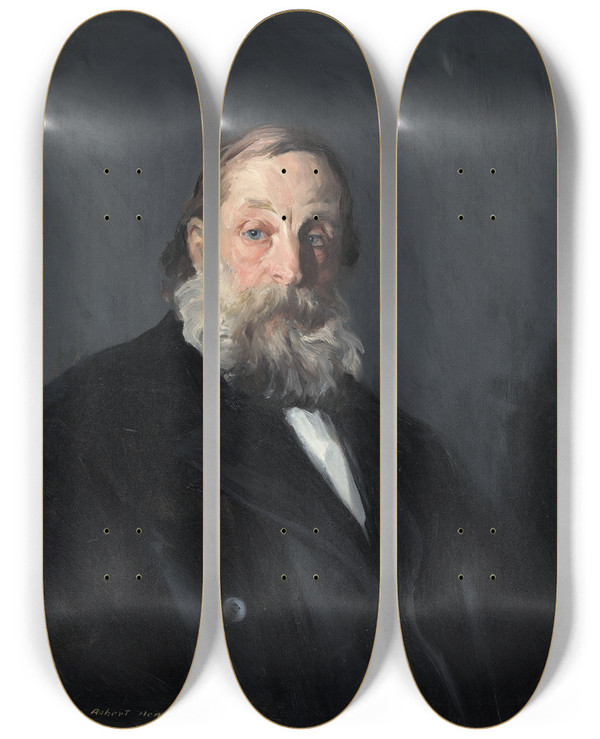 Triptych art skateboard deck of Robert Henri George Cotton Smith by Robert Henri (1865-1929)