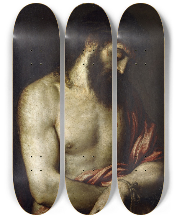 Triptych art skateboard deck of Titian Ecce Homo_1 by Titian (1488-1576)