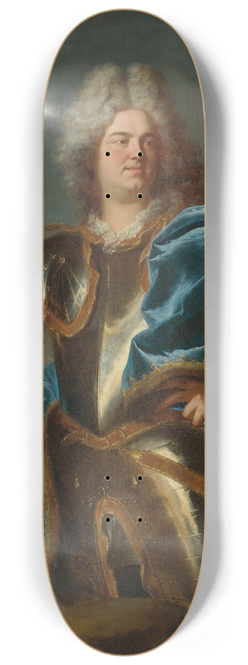 Hyacinthe Rigaud - Portrait of A Man, Traditionally Called Claude Louis Hector, Duc De Villars (1653-1734) 8.25 inch art skate deck