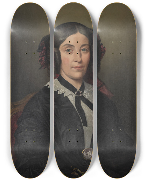 Triptych art skateboard deck of Carl Stefan Bennet Margaret Seton 18051870 by Carl Stefan Bennet (1755-1824)