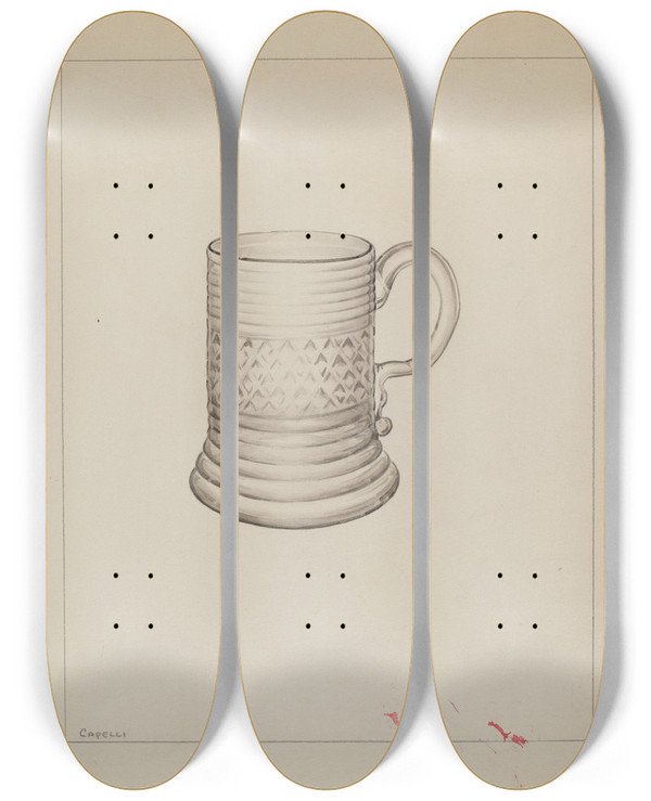Triptych art skateboard deck of Giacinto Capelli Mug_3 by Giacinto Capelli (20-)