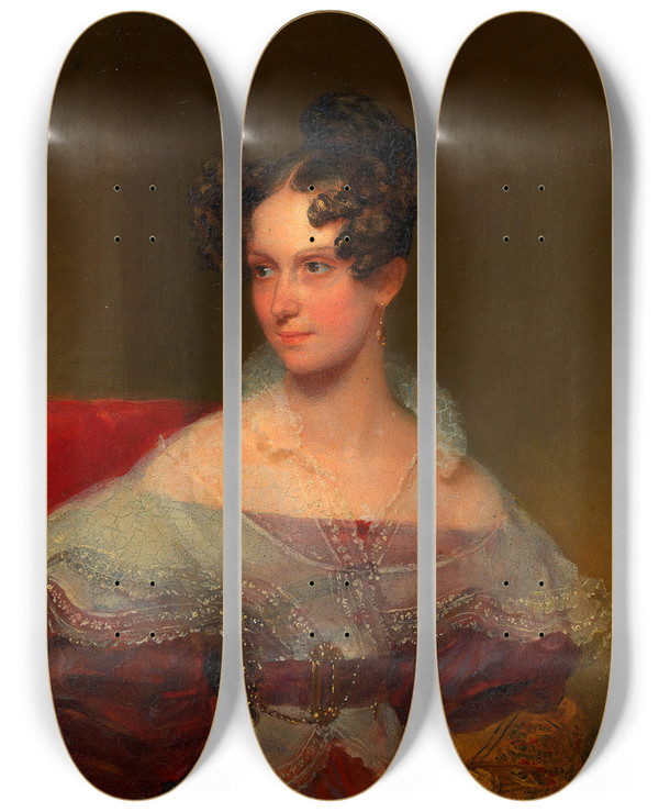 Triptych art skateboard deck of Moritz Michael Daffinger Katharina Arthaber by Moritz Michael Daffinger (1790-1849)