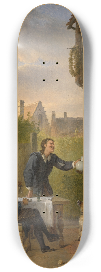Ignatius Josephus Van Regemorter - Tavern Scene 8.25 inch art skate deck