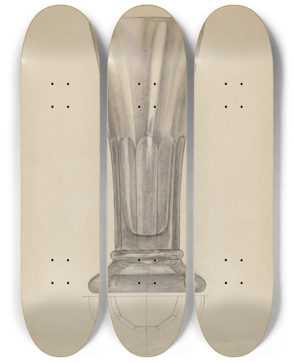 Triptych art skateboard deck of Albert Eyth Beer Glass by Albert Eyth (20-)