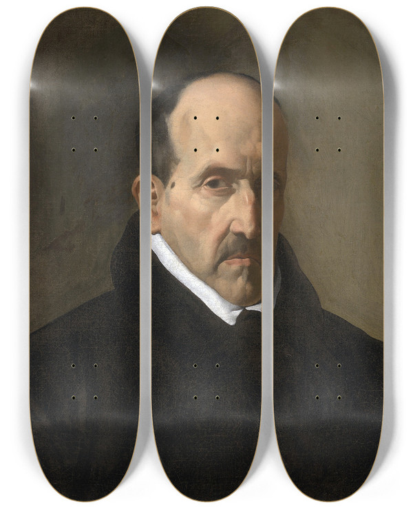 Triptych art skateboard deck of Diego Velzquez Luis De Gngora Y Argote by Diego Velazquez (1599-1660)