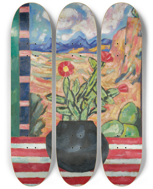 Triptych art skateboard deck of Marsden Hartley Untitled Still Life by Marsden Hartley (1877-1943)