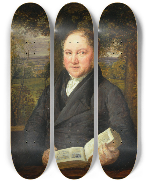 Triptych art skateboard deck of John Linnell John Varley by John Linnell (1792-1882)