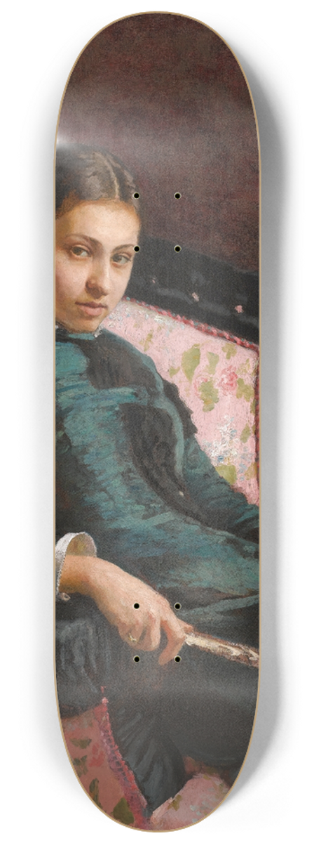 Ilya Efimovich Repin - Portrait of The Artists Wife, Vera Repin 8.25 inch art skate deck