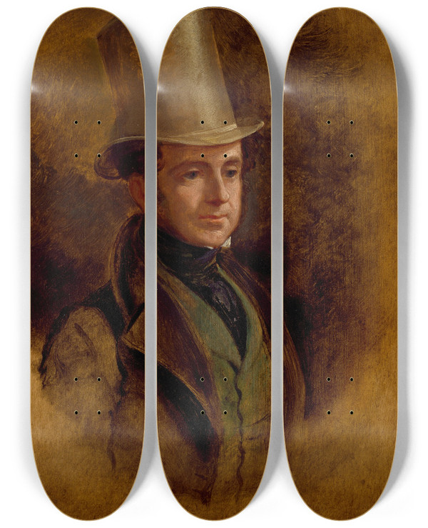 Triptych art skateboard deck of Sir George Hayter Henry Winston Barron Mp by Sir George Hayter (1792-1871)