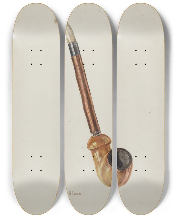 Triptych art skateboard deck of John Hall Pipe by John Hall
