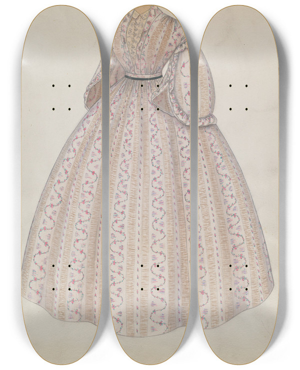 Triptych art skateboard deck of Roberta Spicer Dress_3 by Roberta Spicer