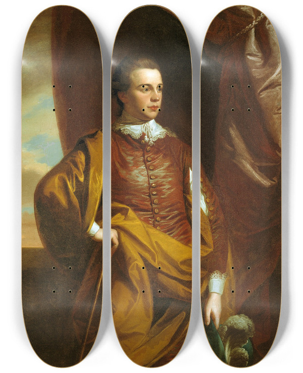 Triptych art skateboard deck of Benjamin West Thomas Middleton Of The Oaks by Benjamin West (1738-1820)