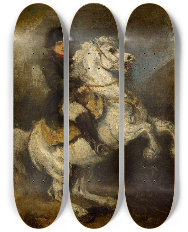 Triptych art skateboard deck of Piotr Michaowski Napoleon On Horseback_2 by Piotr Michalowski (1800-1855)