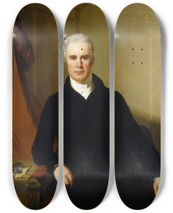 Triptych art skateboard deck of Thomas Sully Charles Carnan Ridgely by Thomas Sully (1783-1872)