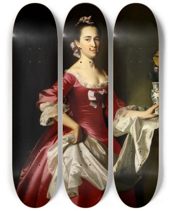 Triptych art skateboard deck of John Singleton Copley Mrs George Watson by John Singleton Copley (1738-1815)