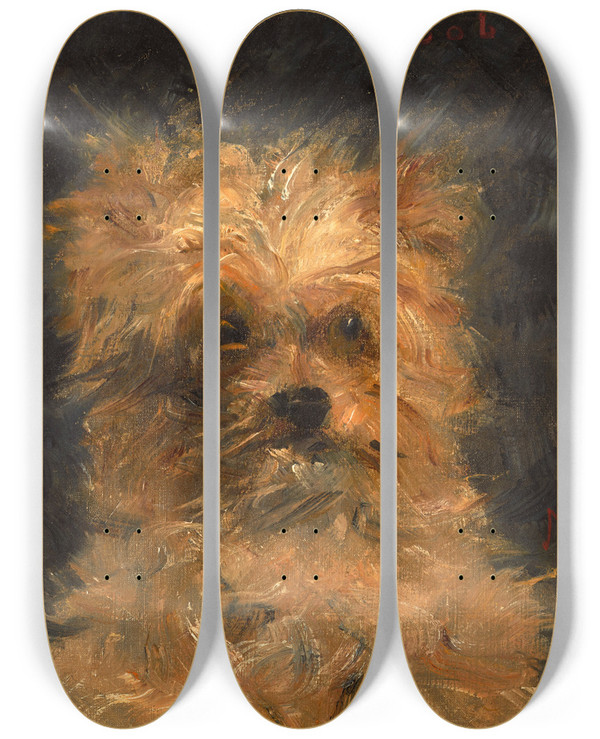 Triptych art skateboard deck of Douard Manet Tte Du Chien Bob by douard Manet (1832-1883)