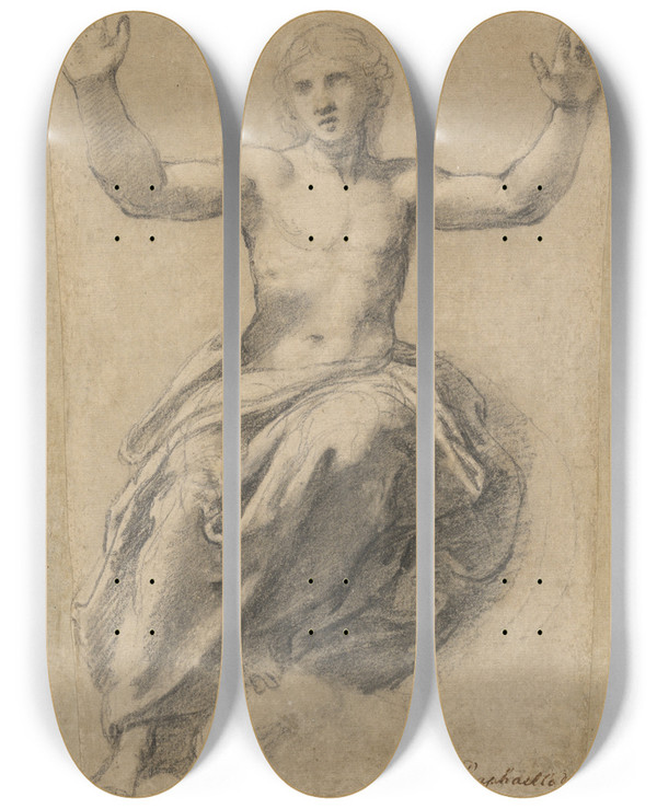 Triptych art skateboard deck of Raphael Christ In Glory by Raphael (1483-1520)