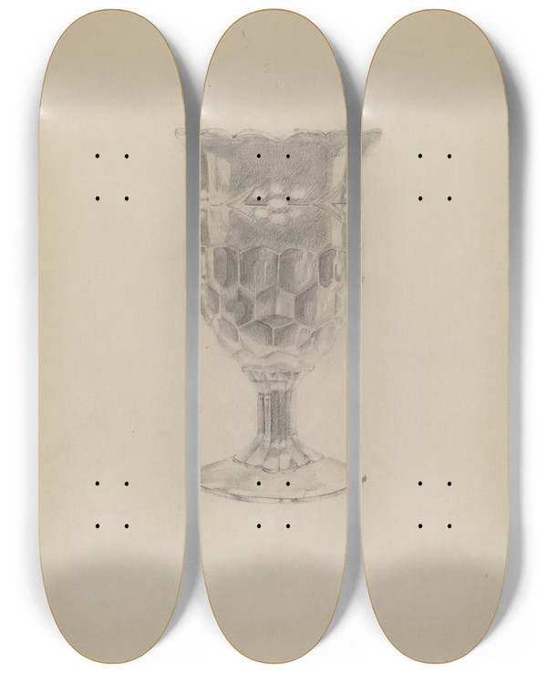 Triptych art skateboard deck of Anthony Zuccarello Spoon Holder by Anthony Zuccarello