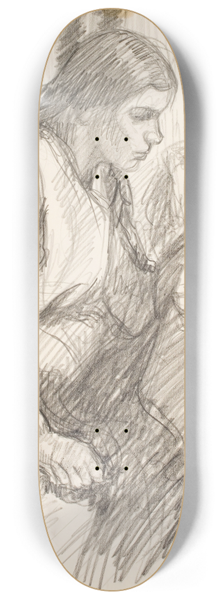 Alfred William Finch - Lukeva nainen 8.25 inch art skate deck