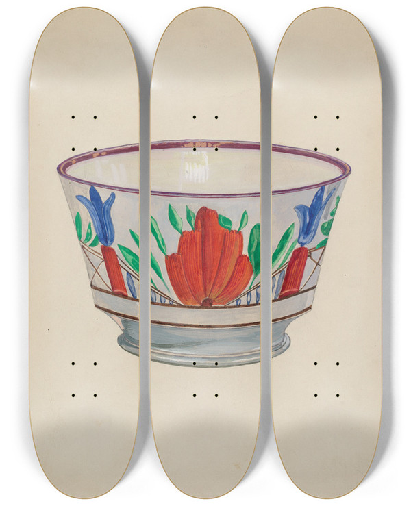 Triptych art skateboard deck of John Cutting Bowl_1 by John Cutting