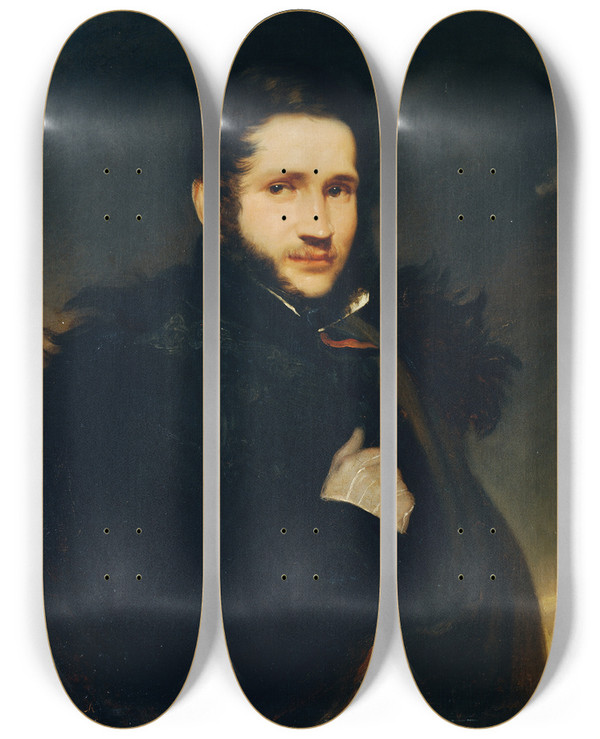 Triptych art skateboard deck of Carl Rahl Der Bildhauer Adam Ramelmayr Rammelmayer by Carl Rahl (1812-1865)