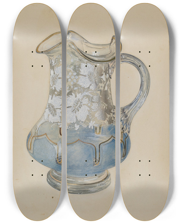 Triptych art skateboard deck of Ralph Atkinson Pitcher_2 by Ralph Atkinson (20-)