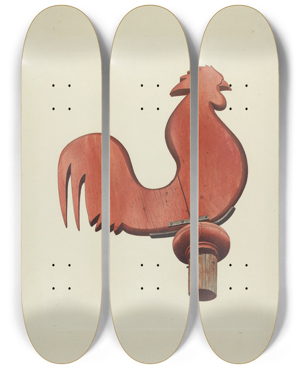 Triptych art skateboard deck of John Sullivan Weather Vane_1 by John Sullivan