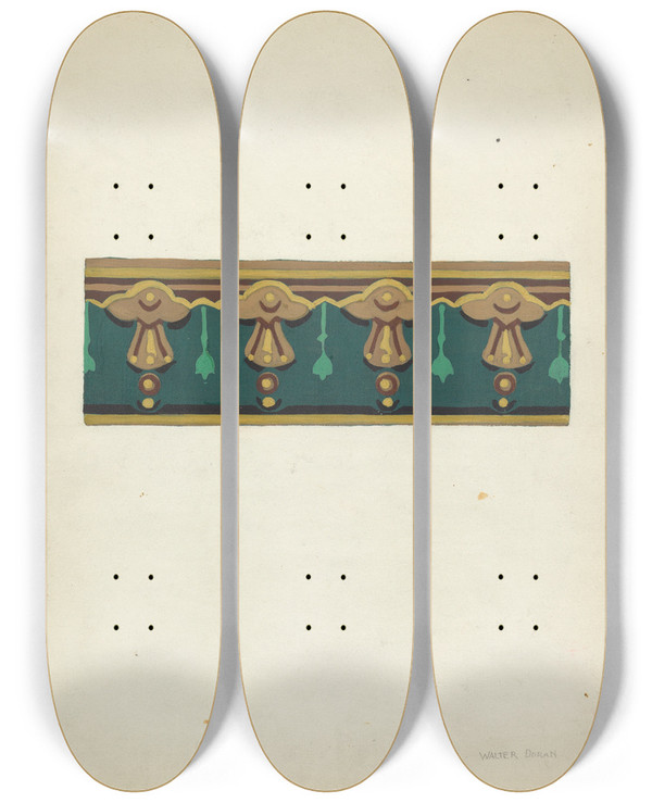 Triptych art skateboard deck of Walter Doran Wallpaper by Walter Doran