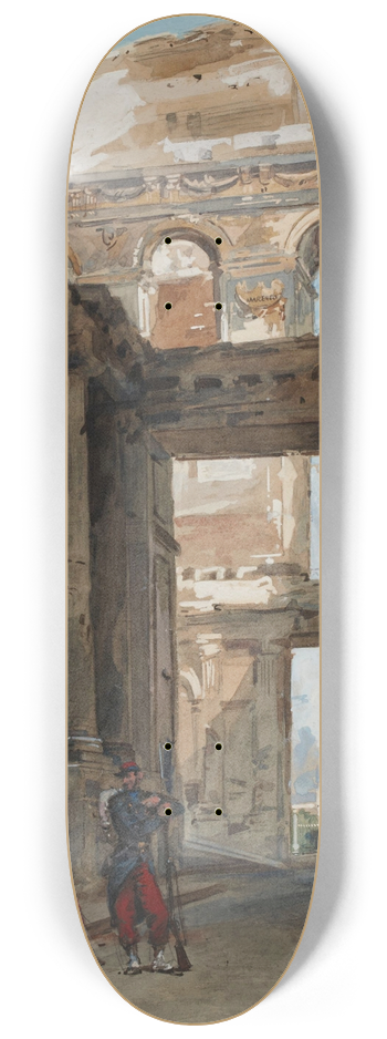 Isidore Pils - Ruines des Tuileries, 7 juillet 1871. 8.25 inch art skate deck